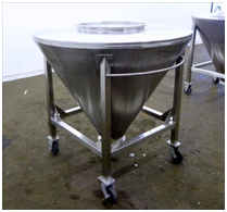 Processing hoppers with screw feeders